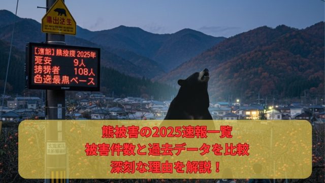 タイトル「熊被害の2025速報一覧：被害件数と過去データを比較・深刻な理由を解説！」のアイキャッチ画像