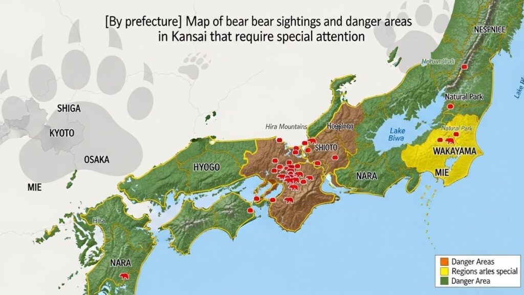 見出し「【府県別】特に注意すべき関西の熊の出没・危険エリア・マップ」下への挿入画像