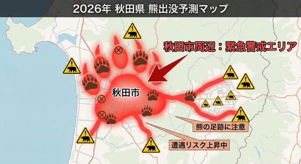 秋田熊出没マップ2026予測!最新危険エリアと命を守る対策